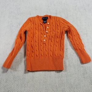 Ralph Lauren Kids Cotton Cable Sweater Sz 4 Orange